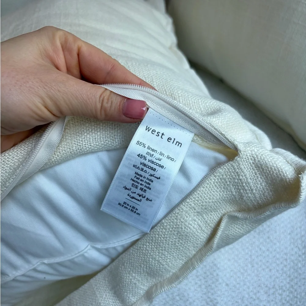 West Elm Linen Throw Pillows (Two Pillows)